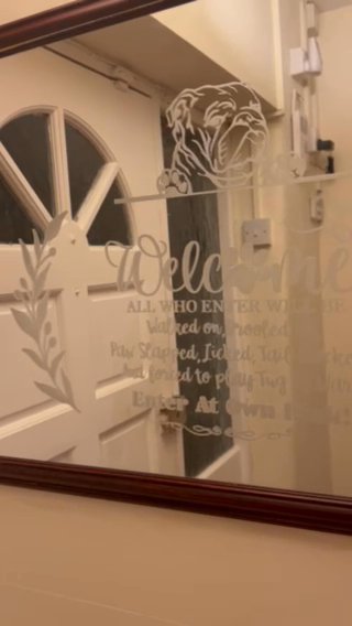 Personalised Engraved Welcome Dog Mirror